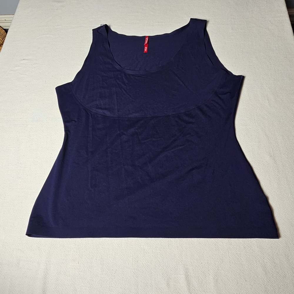 Spanx by Sara Blakely Navy Blue Shapewear Tank Top 2X Scoop Compression Base